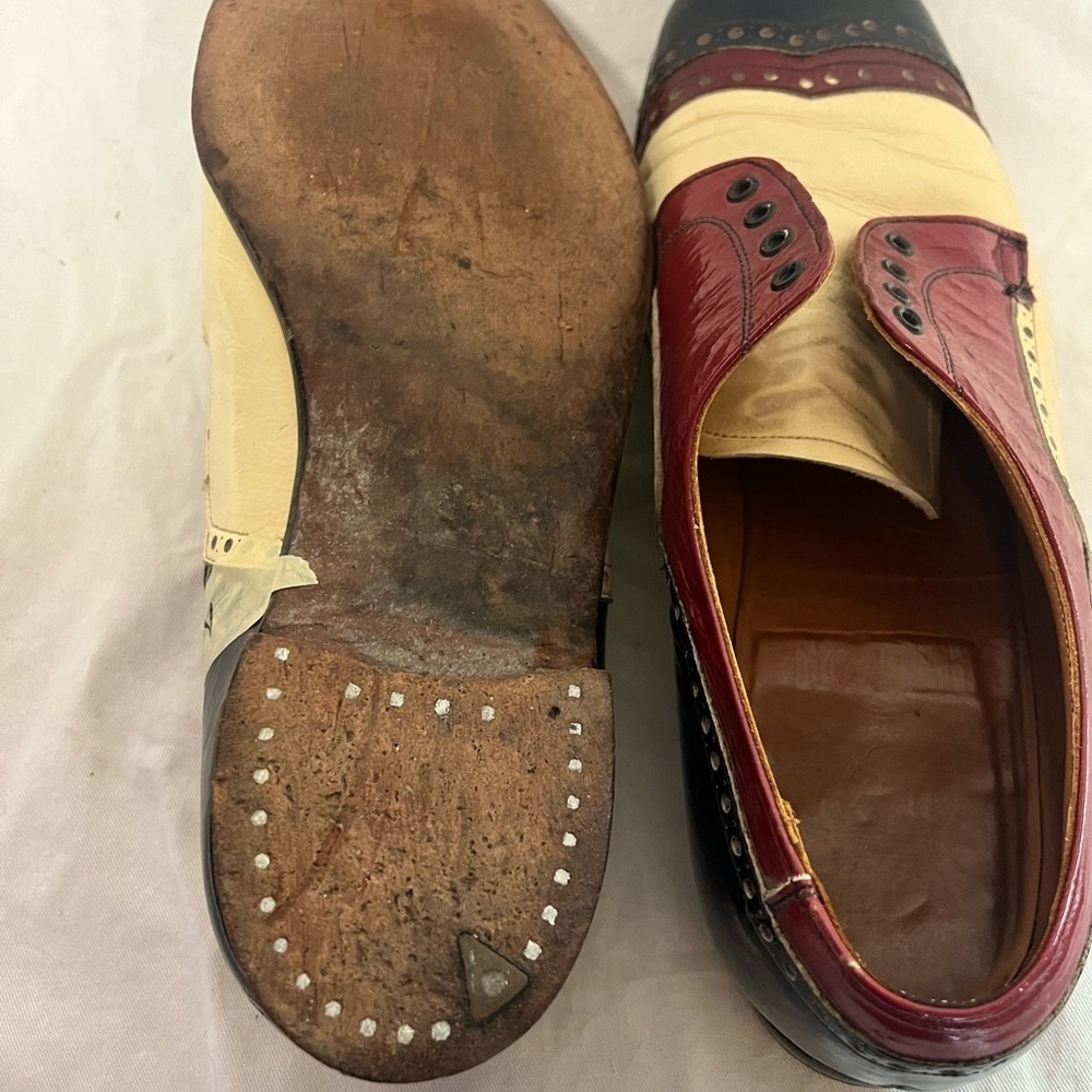 1960’s Style 3 Tone Golf Spectators Shoes Size 10 - Picture 6 of 7